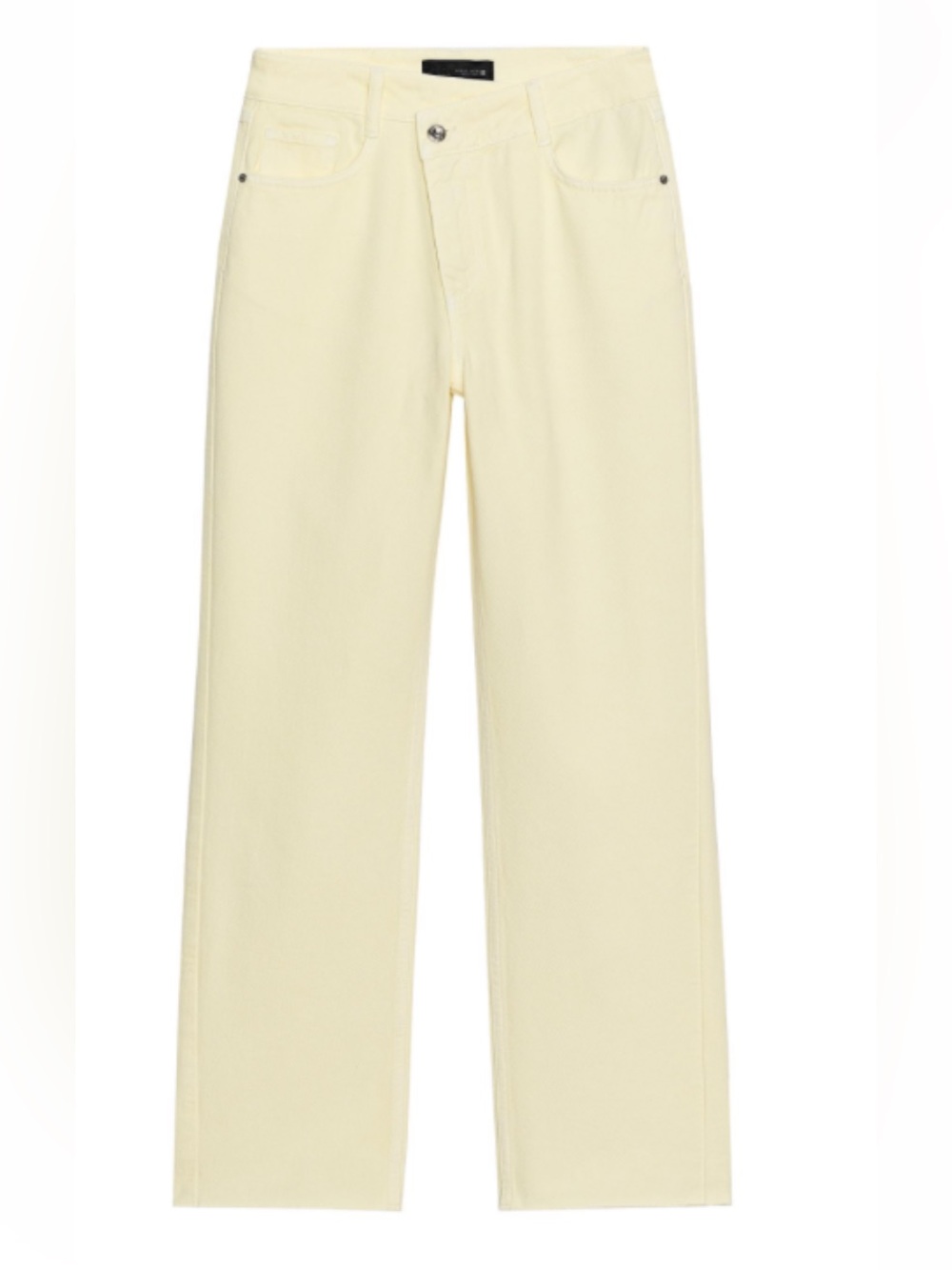 Zara yellow crossover waist straight jeans